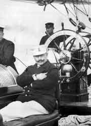 Kaiser Wilhelm II. on board of his yacht "Meteor". Although a big sailing fan, he is not a good idol, because he never wore a lifejacket.